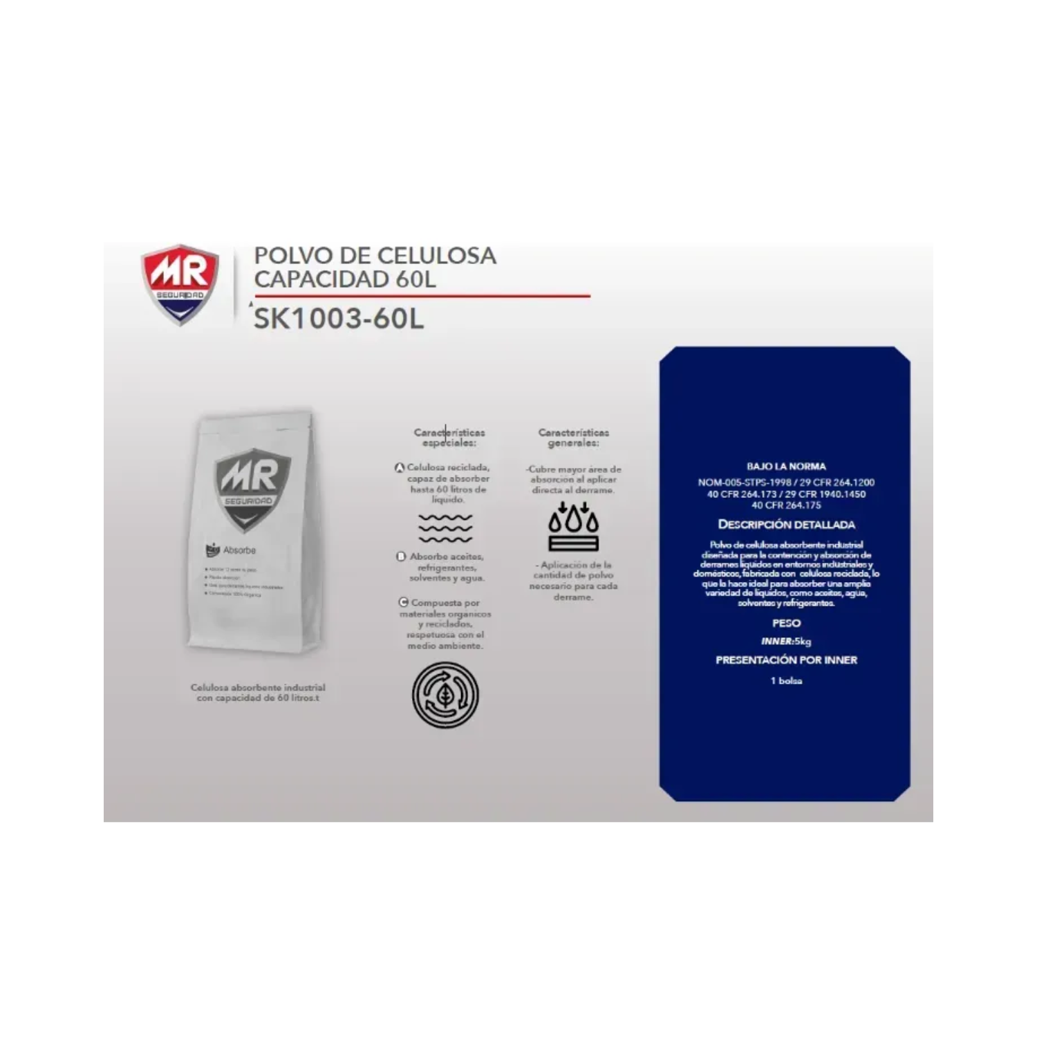 POLVO DE CELULOSA CAP. 60 L